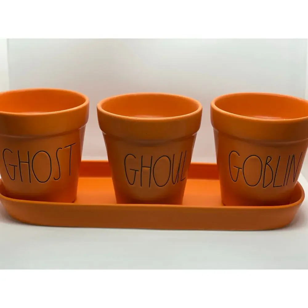 Rae Dunn Halloween Ghost Ghoul Goblin Tri Planter